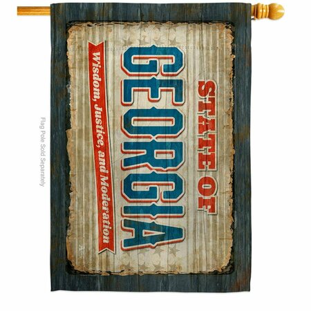 GUARDERIA 28 x 40 in. Georgia Vintage American State House Flag with Double-Sided Horizontal  Banner Garden GU3902027